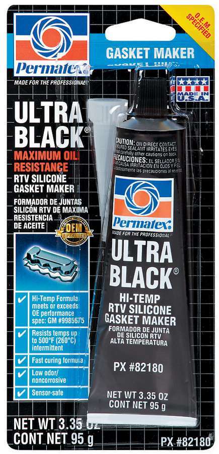 Permatex Ultra Black Silicone Gasket Maker 3.35 oz Tube, Part 82180