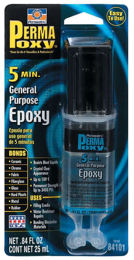 Permatex Quick Set 5-Minute 2-Part Epoxy Syringe, Part Number 84101