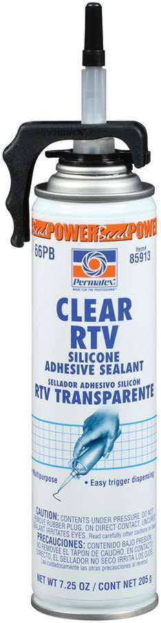 Permatex 85913 PowerBead Clear RTV Silicone Sealant, 7.25 oz Aerosol
