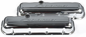PROFORM 141-114 Chrome Short Baffled Valve Covers with Breather Holes for Big Block Chevy