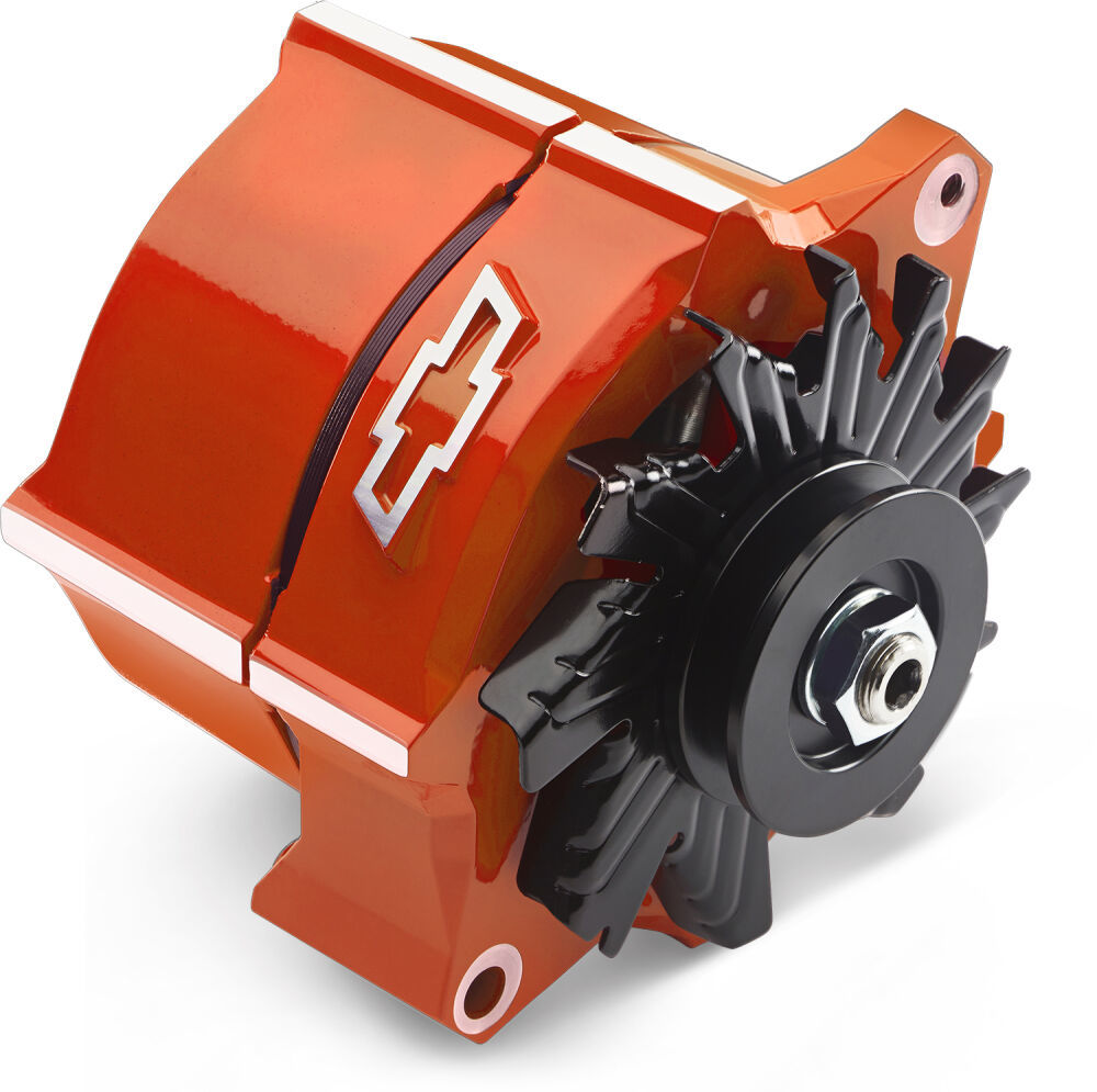 PROFORM 141-148 Slant-Edge Alternator with Raised Chevy Bowtie Emblem, 100 Amp, 12-Volt