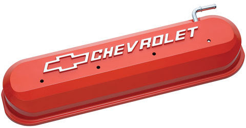 PROFORM 141-261 GM LS-Series Slant-Edge Tall Baffled Valve Covers with PCV Tube, Orange