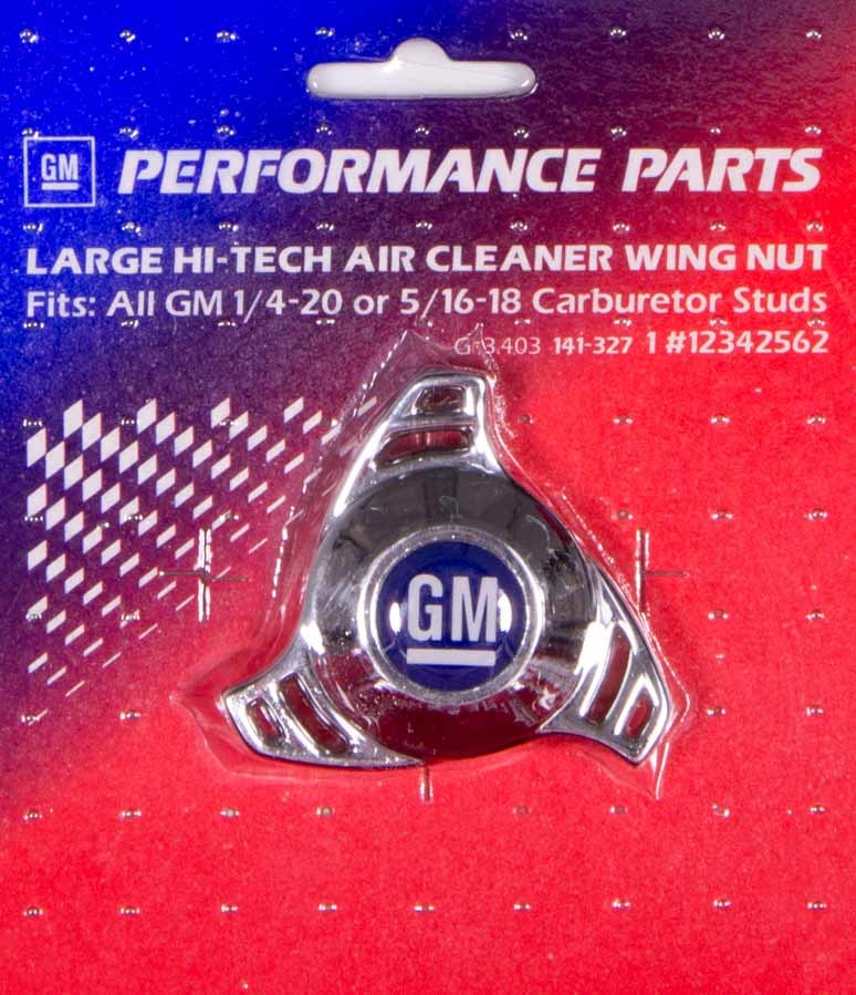 PROFORM 141-327 Large Hi-Tech GM Logo Air Cleaner Center Nut, Chrome Aluminum