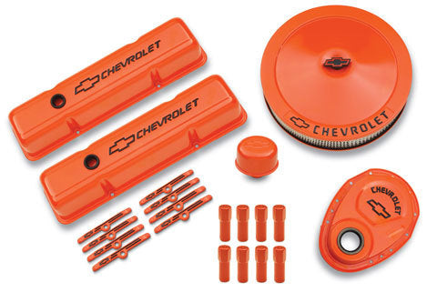PROFORM 141-780 SBC Orange Engine Dress-Up Kit with Chevrolet Bowtie Logo