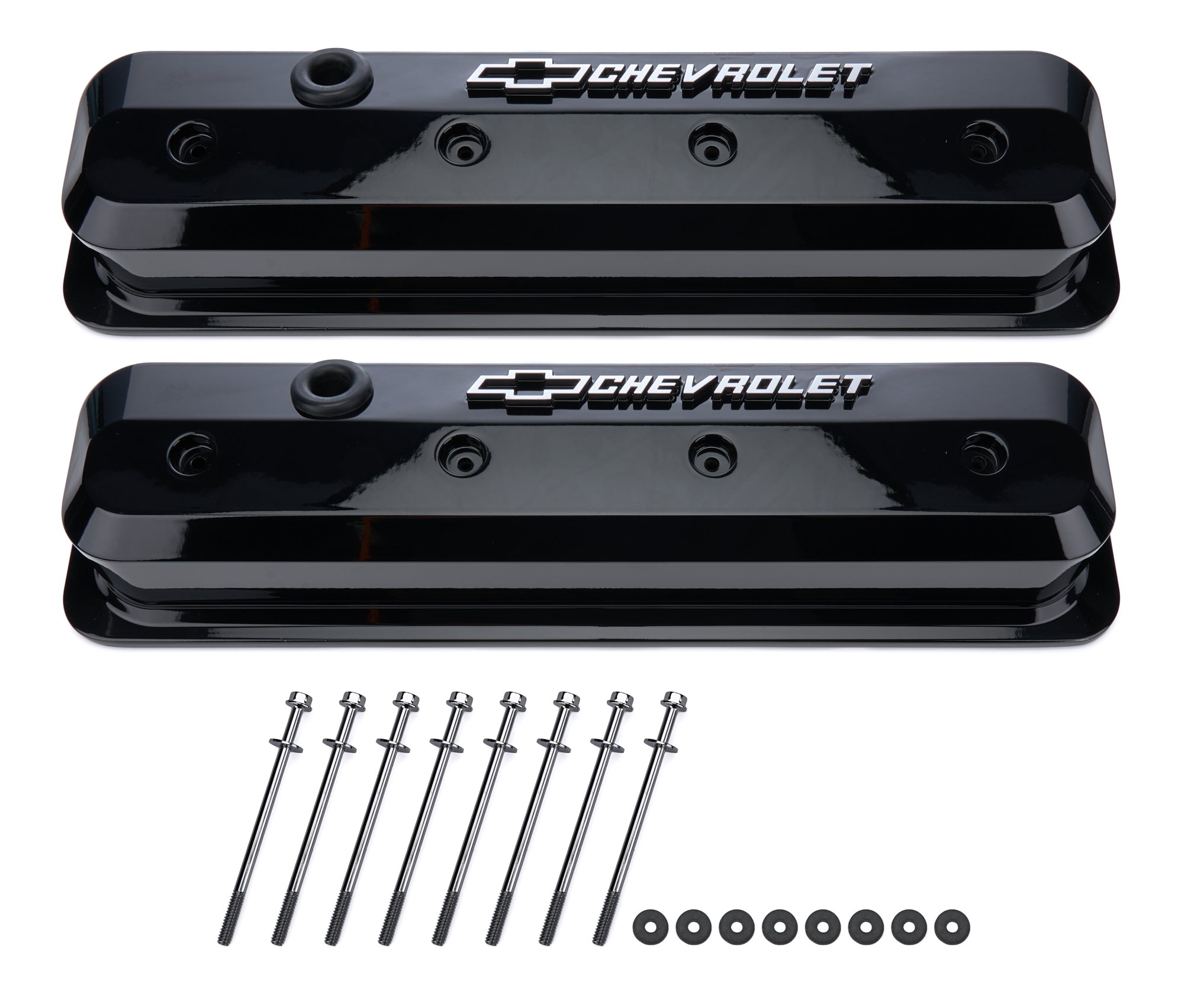 PROFORM 141-847 Slant-Edge Tall Baffled Valve Covers for Small Block Chevy, Black Aluminum Pair
