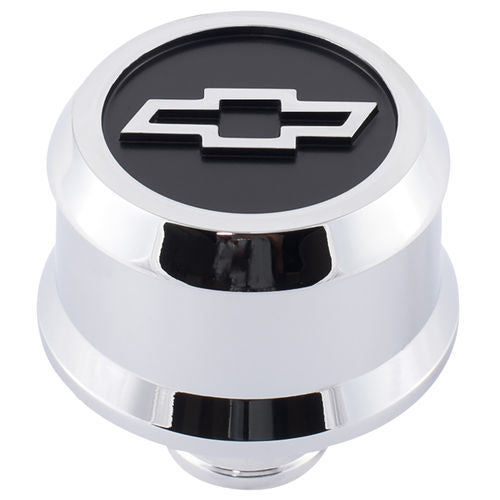PROFORM 141-856 Bowtie Slant-Edge Push-In Breather Cap, Black and Chrome