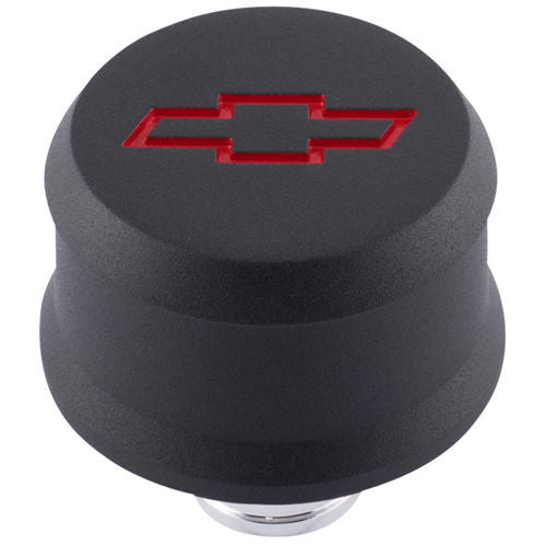 PROFORM 141-861 Bowtie Slant-Edge Push-In Breather Cap with Red Bowtie Logo