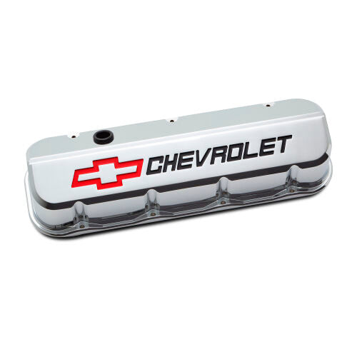 PROFORM 141-877 Slant-Edge Valve Covers for Big Block Chevy, Chrome Aluminum, Tall Baffled Pair