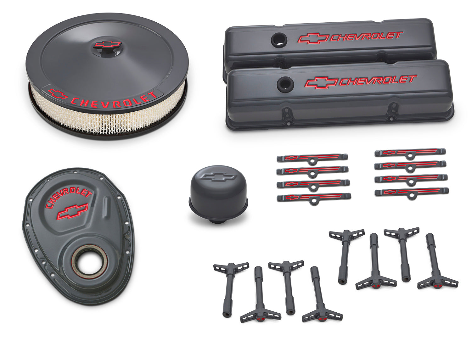 PROFORM 141-880 Engine Dress-Up Kit with Chevrolet Bowtie Logo, Shark Gray