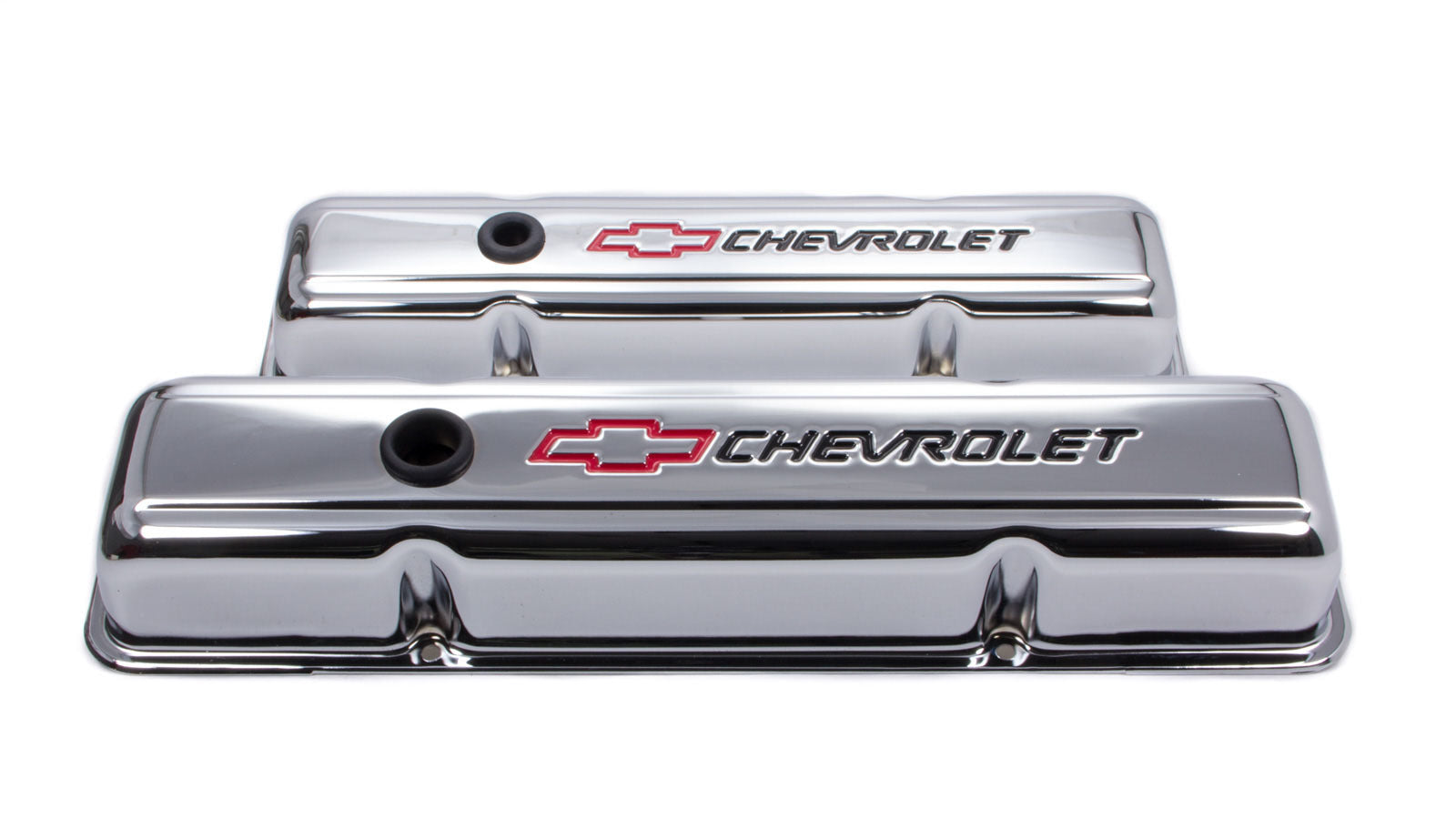 PROFORM 141-899 Chrome Short Baffled Valve Covers with Breather Holes for Small Block Chevy
