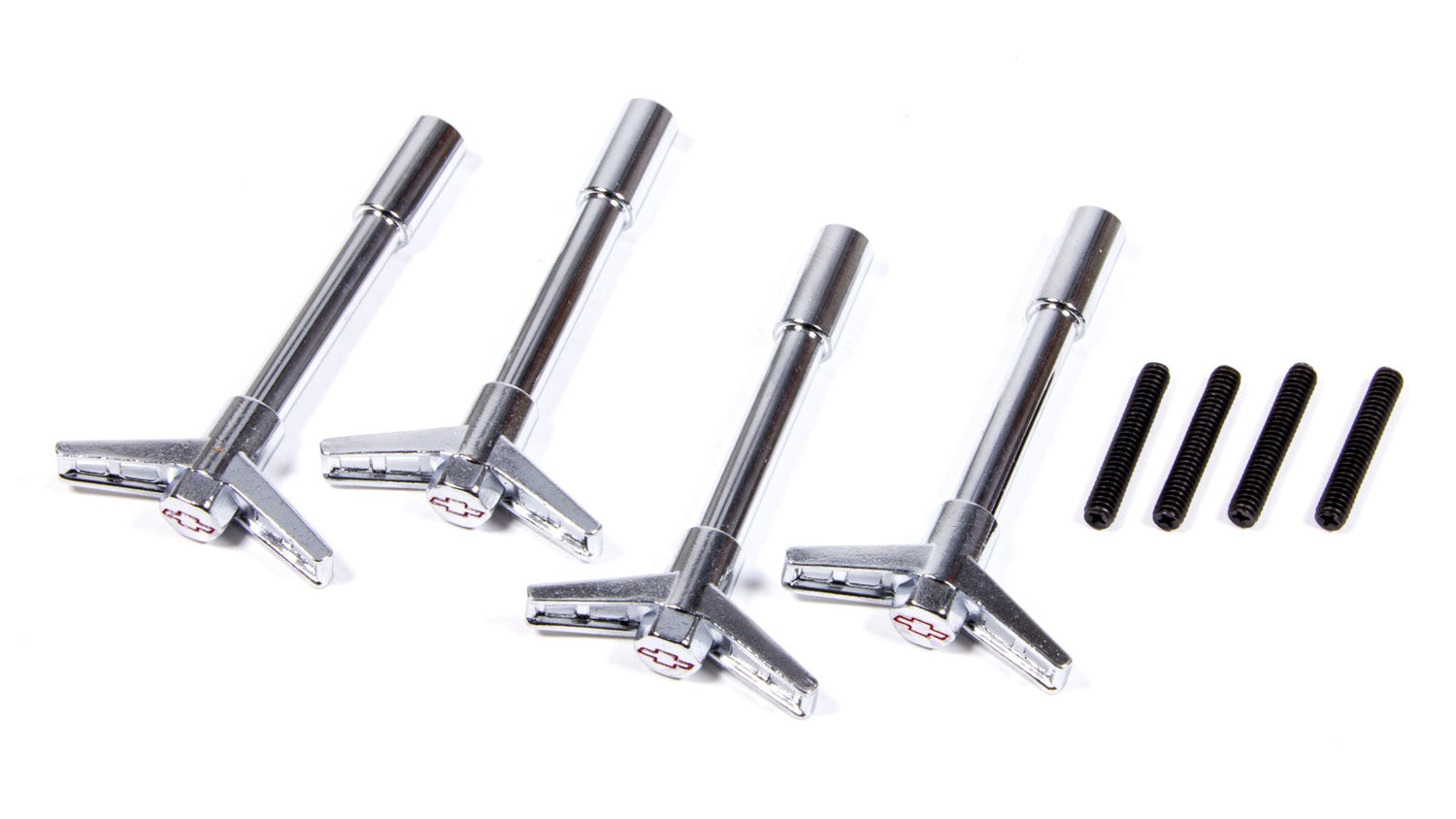 PROFORM 141-902 Chrome Valve Cover Wing Nut Fasteners with Chevy Bowtie Logo, Set of 4