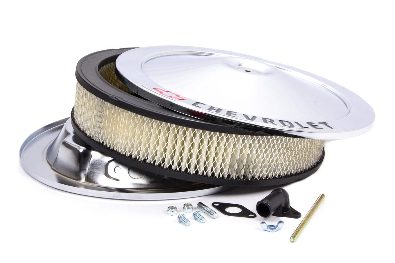 PROFORM 141-906 Classic 14-Inch Chrome Air Cleaner Assembly with Chevrolet Bowtie Logo