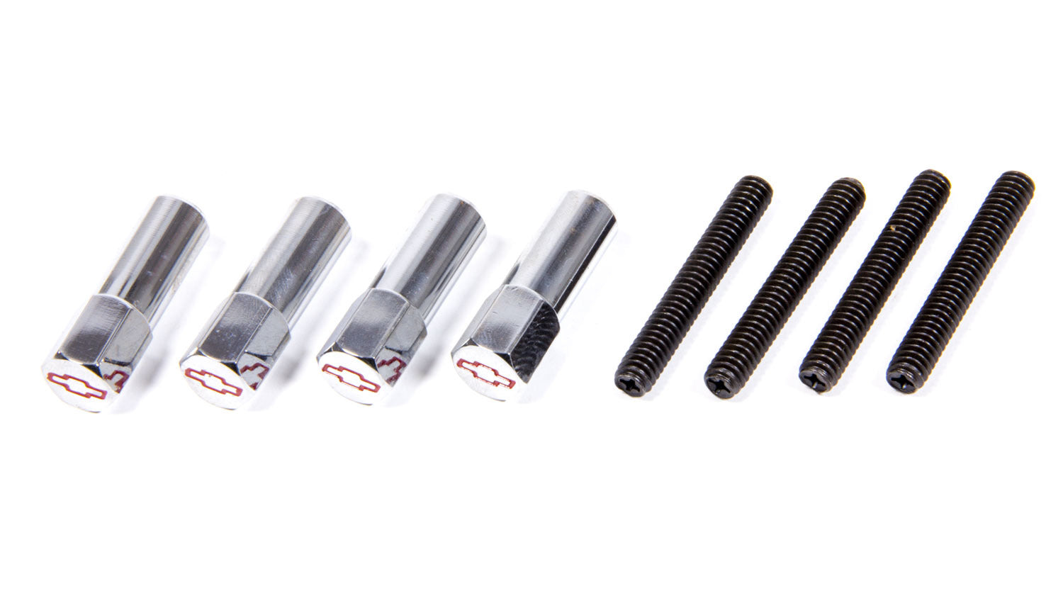 PROFORM 141-909 Chrome Valve Cover Nuts with Red Chevy Bowtie Logo, 1/4-20 Thread, Set of 4