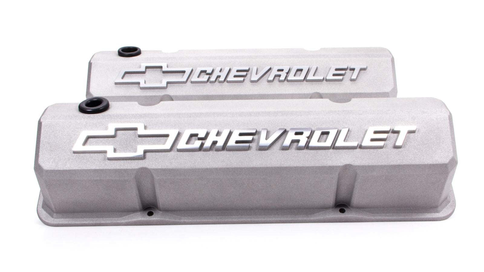 PROFORM 141-925 SBC Slant-Edge Tall Baffled Valve Covers with Raised Chevrolet Bowtie Logo