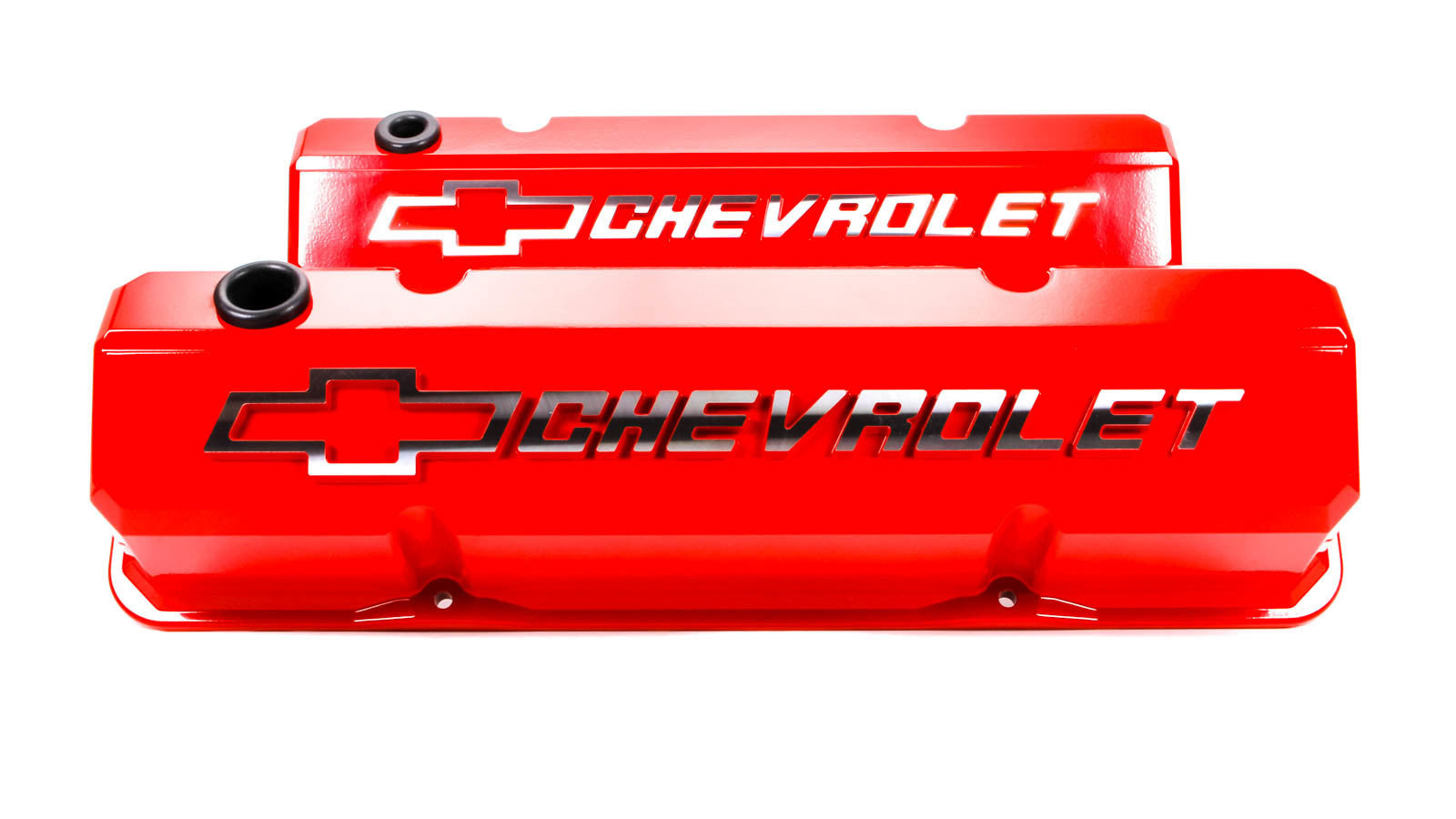PROFORM 141-931 Slant-Edge Valve Covers for Small Block Chevy, Tall Baffled Aluminum, Red, Pair