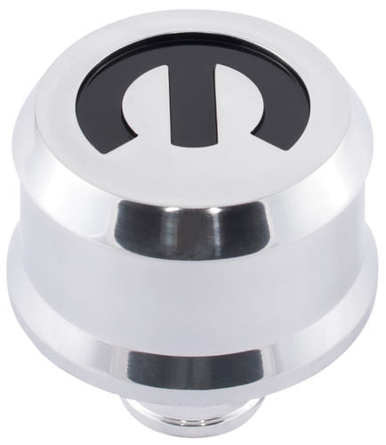 PROFORM 440-441 Mopar Emblem Slant-Edge Push-In Breather Cap, Polished Aluminum
