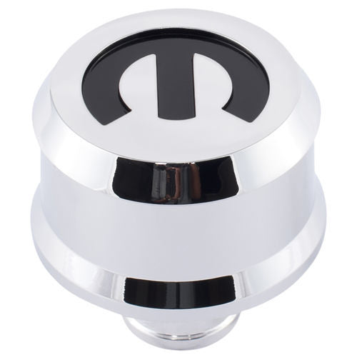 PROFORM 440-442 Mopar Emblem Slant-Edge Push-In Breather Cap, Chrome Aluminum