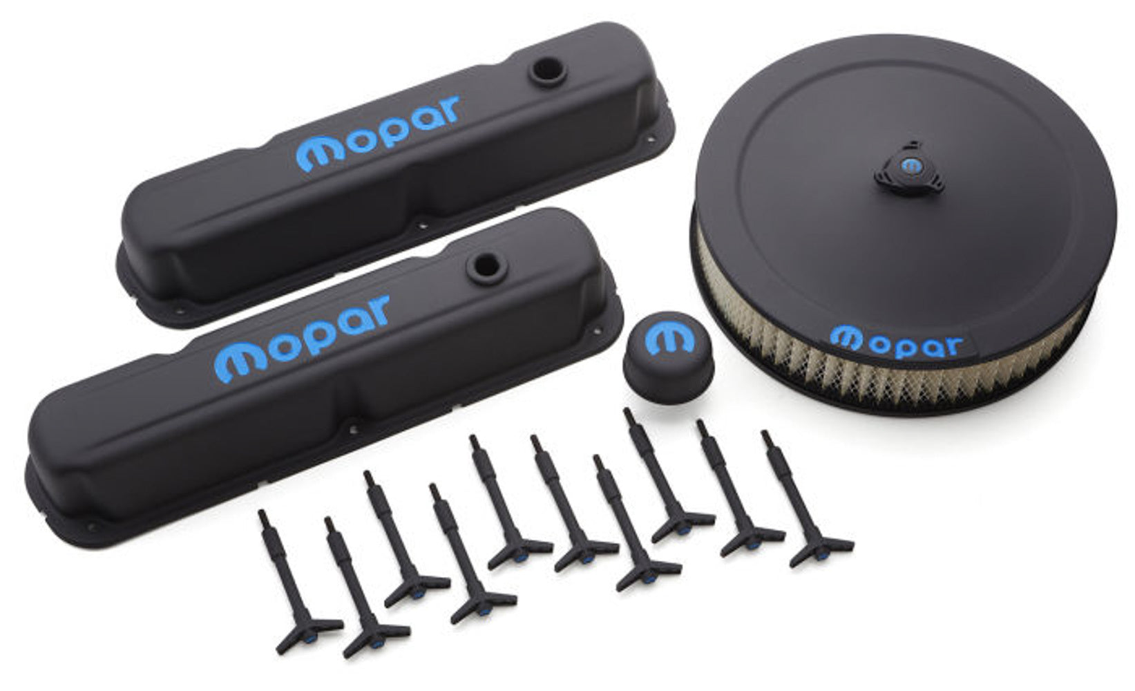 PROFORM 440-758 Engine Dress-Up Kit with Black Crinkle Finish and Blue Mopar Logo