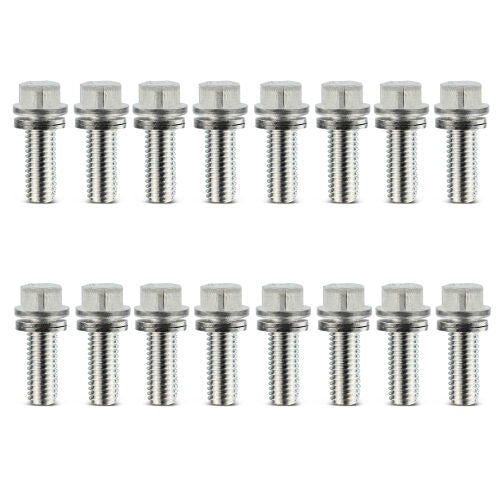 PROFORM 66823 Wedge Locking Header Bolts, 3/8-16 x 3/4 in, Hex Head, Nickel-Plated Steel, Set of 16