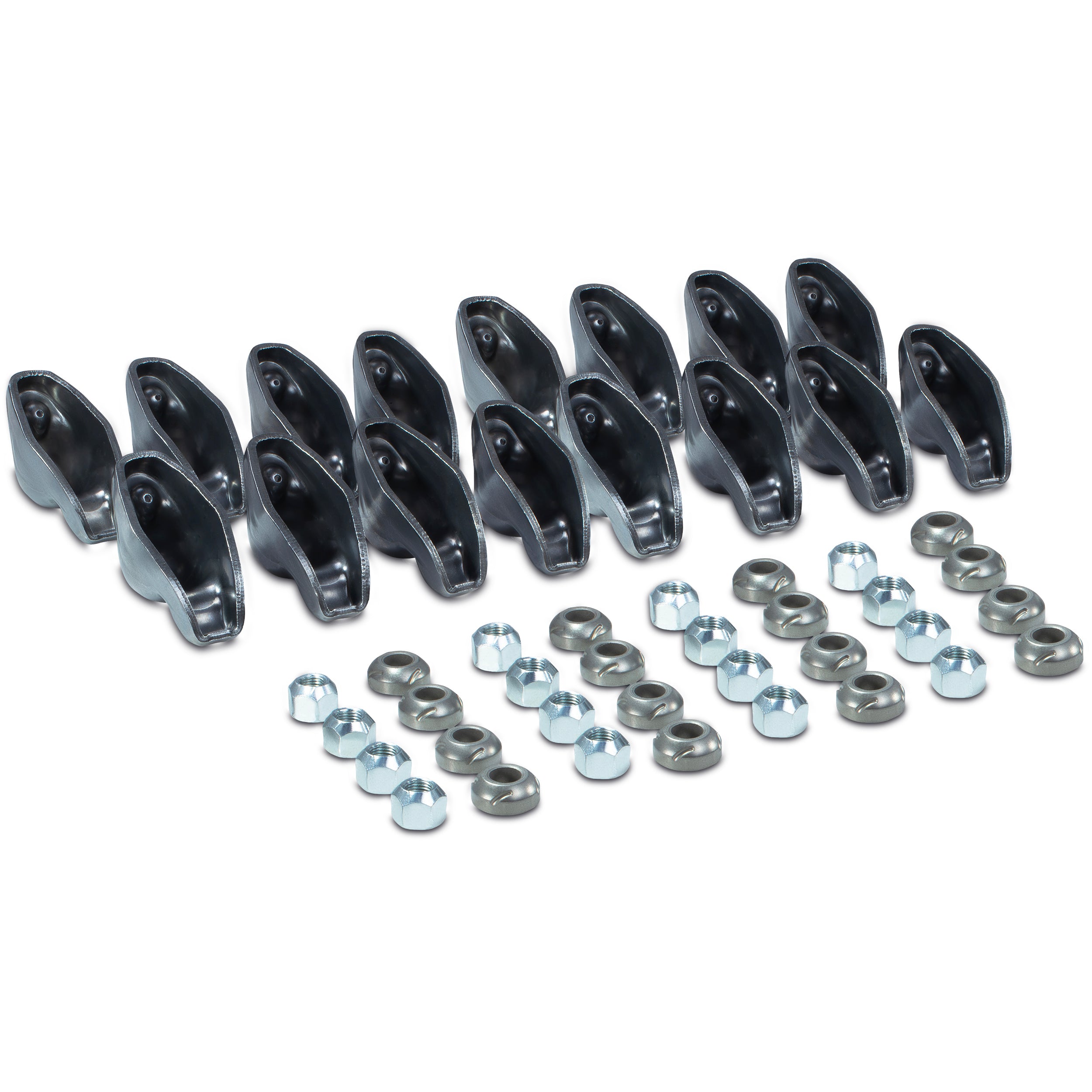 PROFORM 69461 SBC Stamped Long Slot Rocker Arms, 1.6 Ratio, 3/8-Inch Stud Mount, Steel, Set of 16