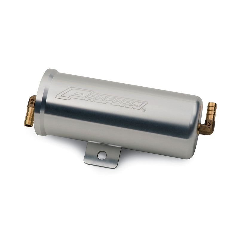 PROFORM 69528 Billet Aluminum Radiator Overflow Can with 90-Degree Hose Barb Fittings