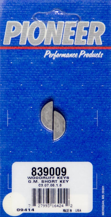 Pioneer Crankshaft Key - Woodruff - 3/16 x 3/4 in - Steel - Natural - Buick / GM V6 / V8 Pair 839009