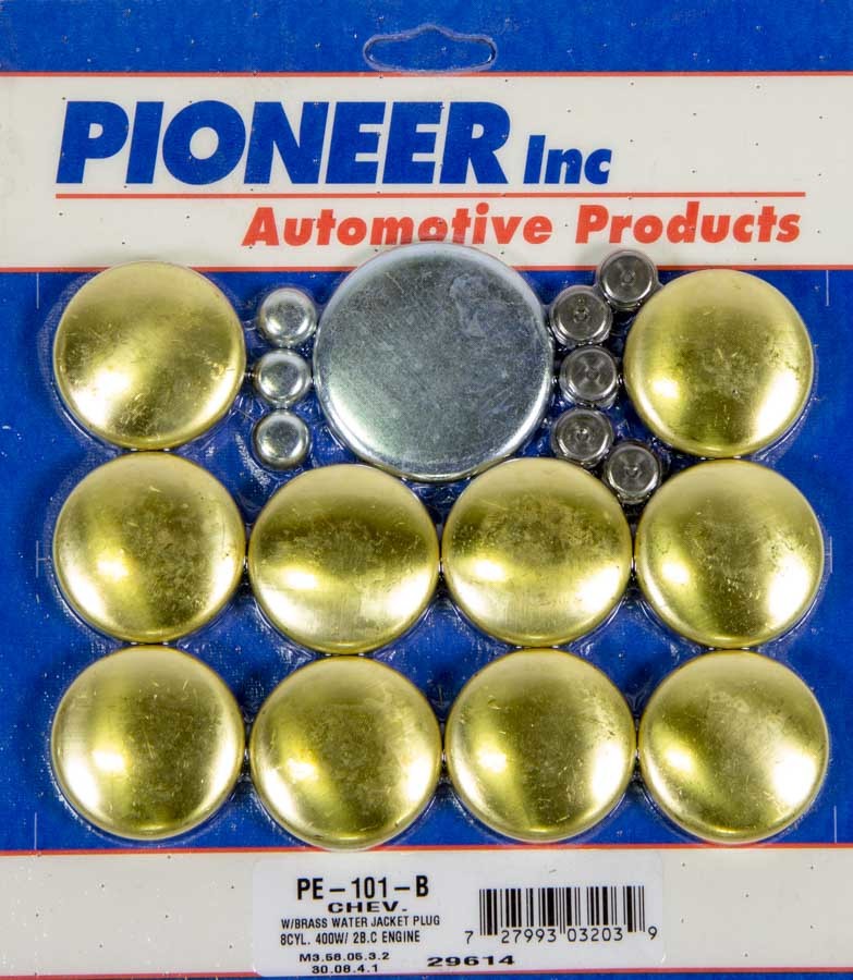Pioneer Freeze Plug - Complete Engine - Brass - Natural - Small Block Chevy - 400 - Kit PE-101-B