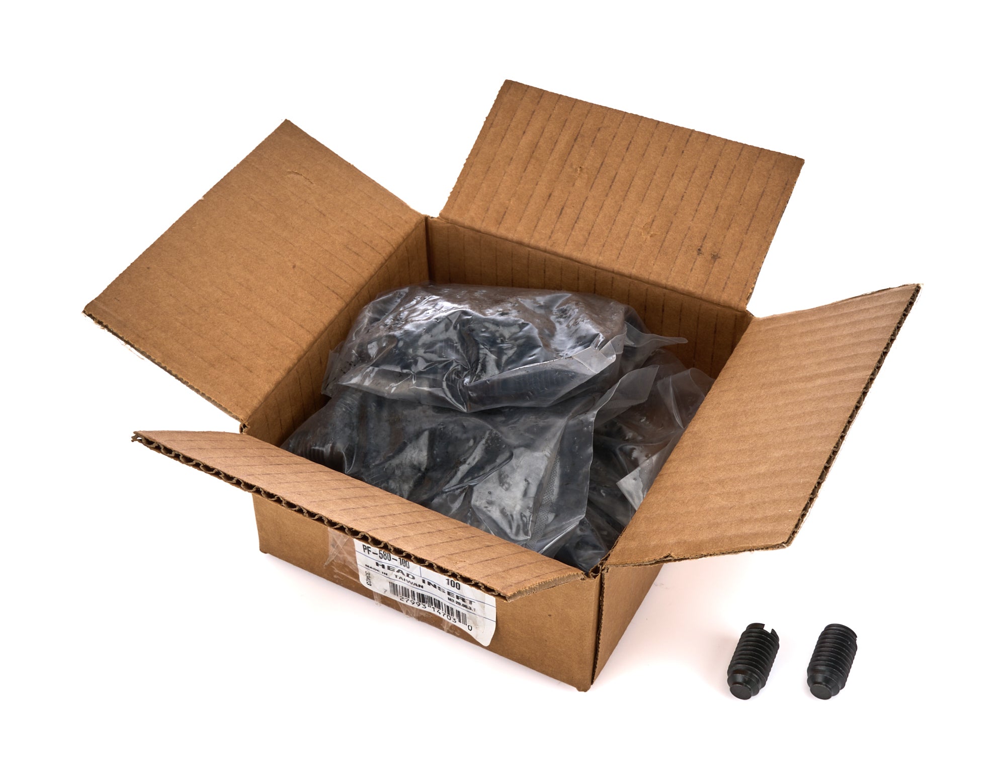 Pioneer Thermactor Plug - 5/8-11 in - Slotted Head - Steel - Black Oxide - Ford Cleveland / Modified - Set of 100 PF-580-100