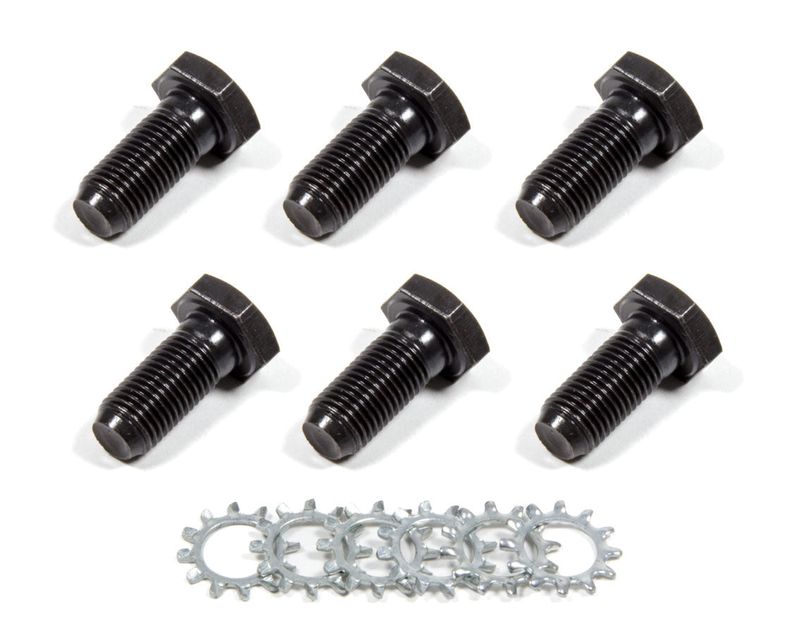 Pioneer Flywheel Bolt Kit - 7/16-20 in Thread - 1.000 in Long - Hex Head - Steel - Black Oxide - 1-Piece Seal - GM V6 / V8 - Set of 6 S-1123
