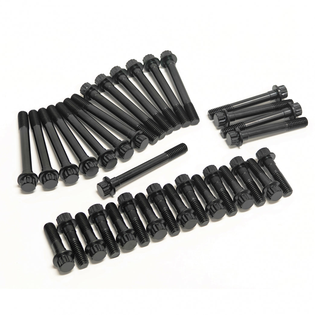 PRW Industries 1035001 SBC Cylinder Head Bolt Kit, 12-Point Chromoly Black Oxide