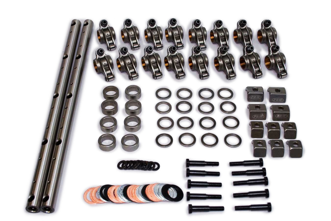 PRW Industries 3244012 Shaft-Mount Rocker Arm System, 1.60 Ratio, Roller Tip, Steel for Mopar B/RB-Series