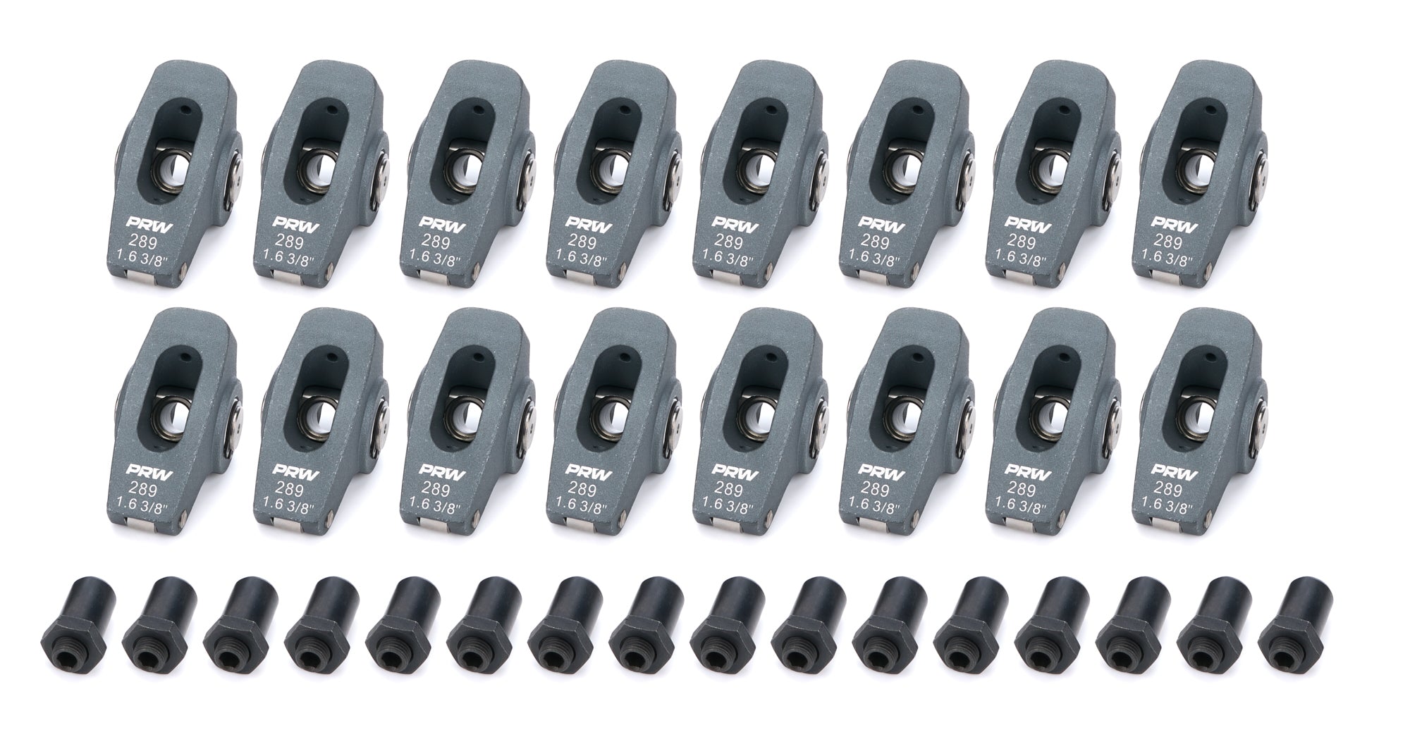 PRW Industries Pro Series Billet Roller Rocker Arms 6528901, 1.60 Ratio, 3/8-Inch Stud Mount, Small Block Ford