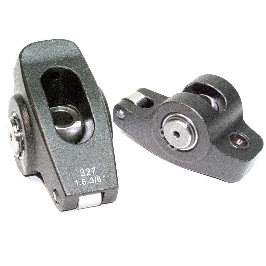 PRW Pro Series Billet Roller Rocker Arms 6532704, 1.60 Ratio, 3/8-Inch Stud Mount, Small Block Chevy
