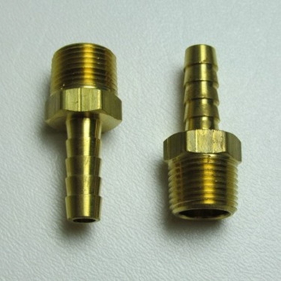 PERMA-COOL 15151 Straight Adapter Fitting, 3/8 in NPT Male to 5/16 in Hose Barb, Brass, Pair