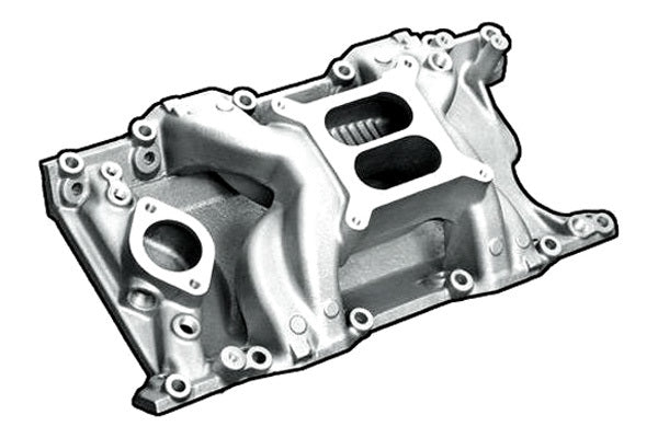 Professional Products 55026 Crosswind Intake Manifold for Small Block Mopar, Satin Aluminum