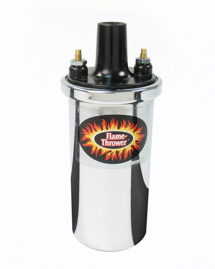 PerTronix Flame-Thrower Ignition Coil 40001, Chrome Oil-Filled 1.5 Ohm