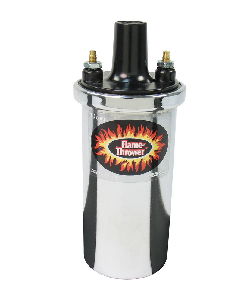 PerTronix Ignition Flame-Thrower Ignition Coil 40501, Chrome Oil-Filled 3.00 Ohm