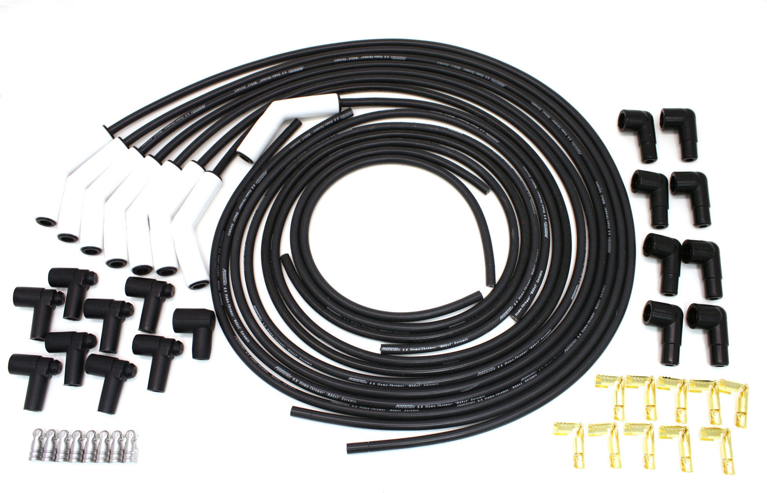 PerTronix Flame-Thrower 808215HT 8 mm Spiral-Core Spark Plug Wire Set with 45-Degree Ceramic Boots