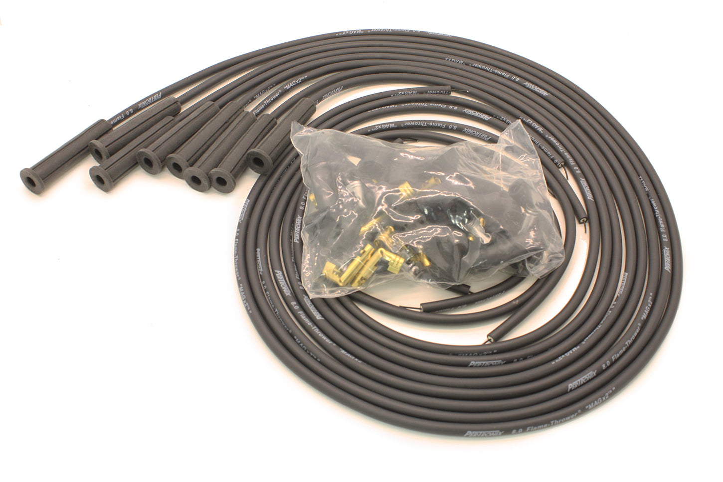 PerTronix Ignition 808280 Magx2 8 mm Spiral-Core Spark Plug Wire Set, Black