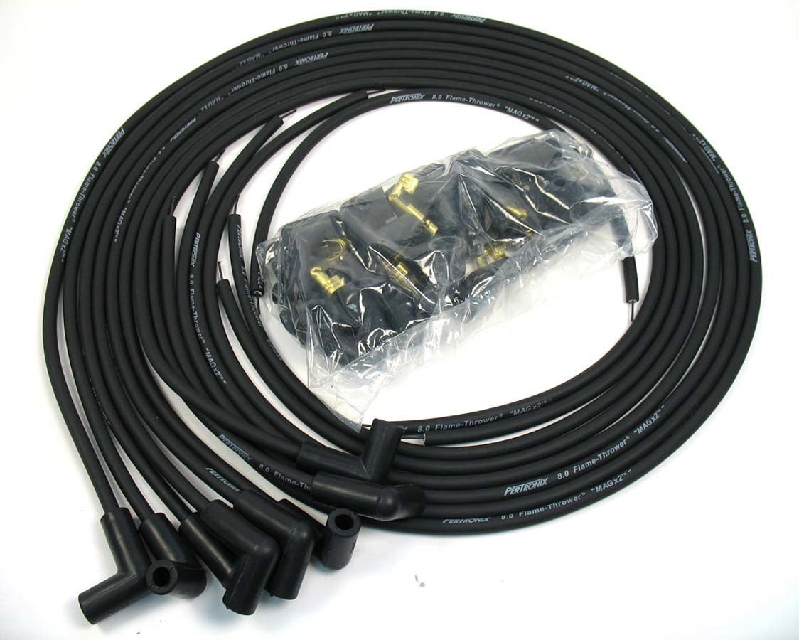 PerTronix Ignition 808290 Magx2 8 mm Spiral Core Spark Plug Wire Set, Black, Universal 8-Cylinder