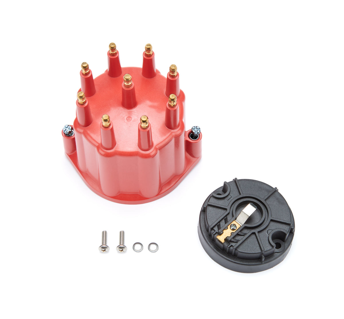 PerTronix Ignition D600711 Distributor Cap and Rotor Kit, Red HEI-Style Brass Terminals