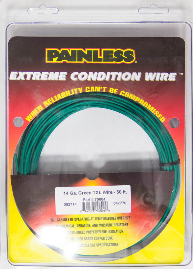 Painless Wiring 14 Gauge Green Txl Wire 50 Ft. 70804 product image