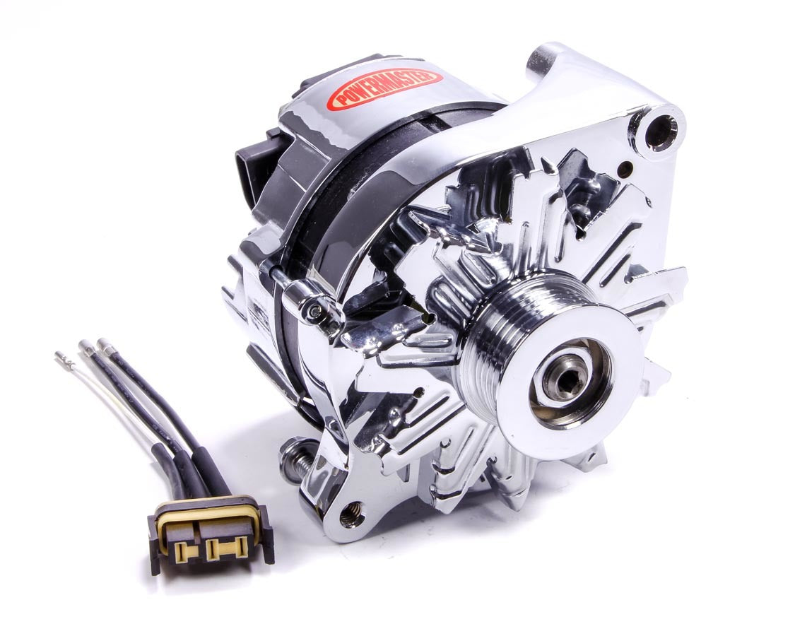 Powermaster 17735 Chrome Ford 2G 85 Amp Alternator with Internal Regulator