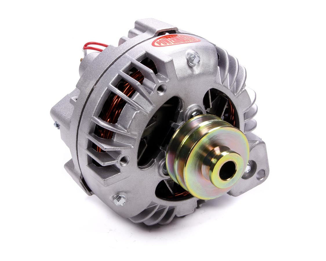 Powermaster 75091 Chrysler Original-Look Alternator, 95 Amp, 12V, 1-Wire, 2-Groove V-Belt Pulley
