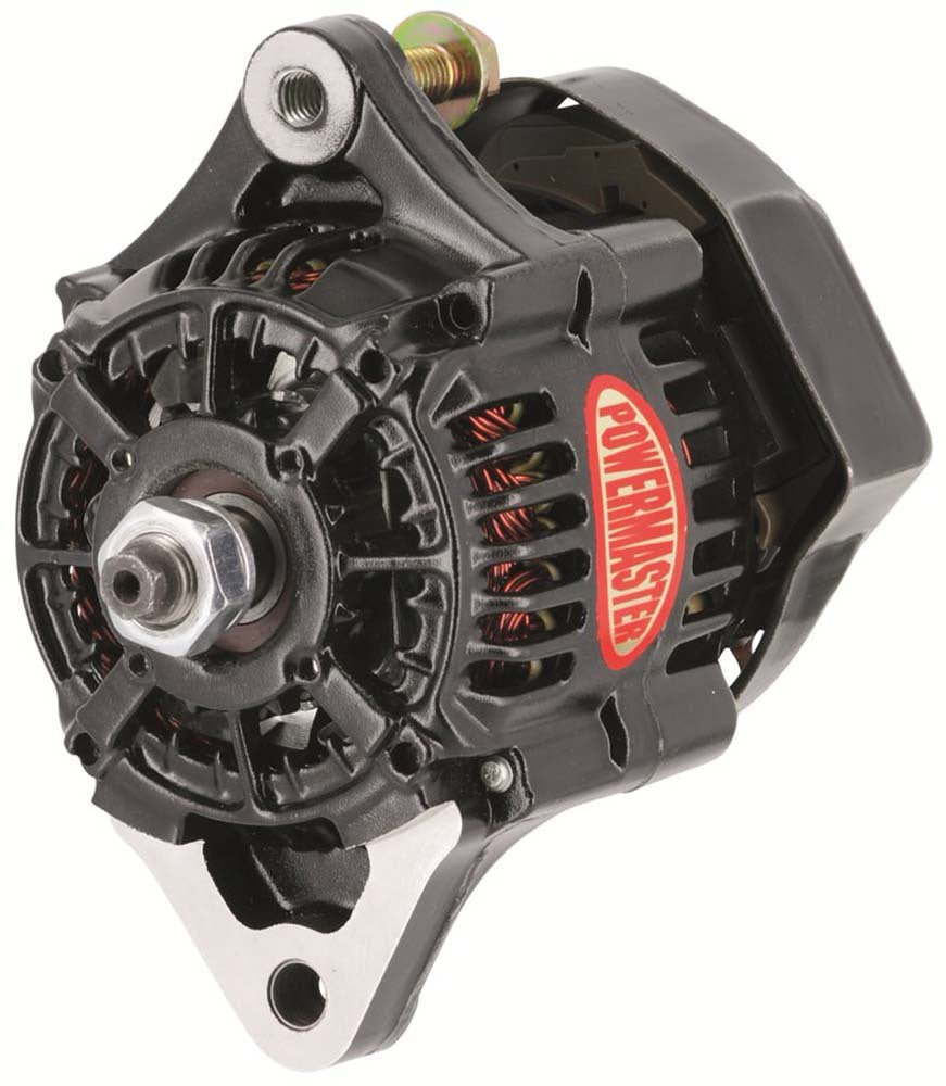 Powermaster 8182 Mini Denso-Style 75 Amp Race Alternator, 12V, 1-Wire, Black