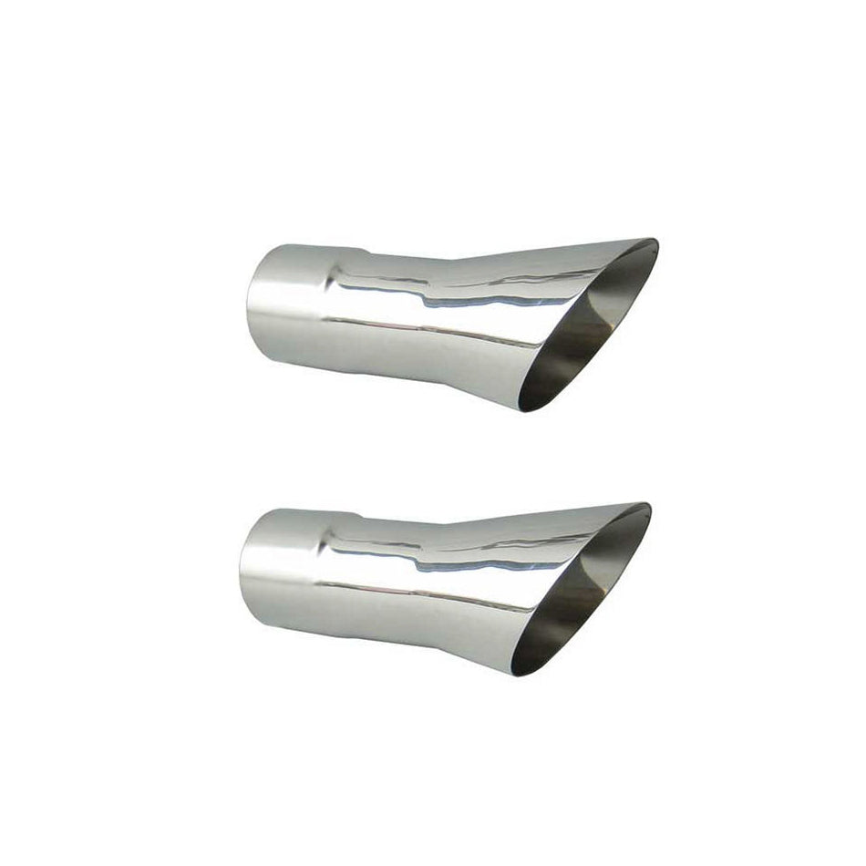 Pypes Performance Exhaust EVT34 Olds 442 Trumpet Exhaust Tips, 2.5-Inch Inlet, 4-Inch Outlet, Polished Stainless Steel, Pair