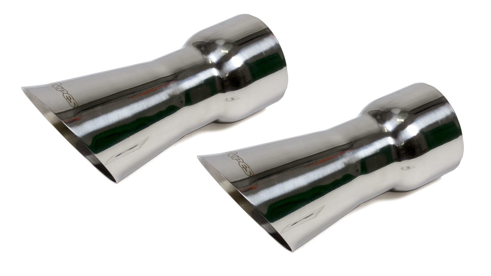 Pypes Performance Exhaust EVT35 Olds 442 Trumpet Exhaust Tips, 3-Inch Inlet, 4-Inch Outlet, Pair