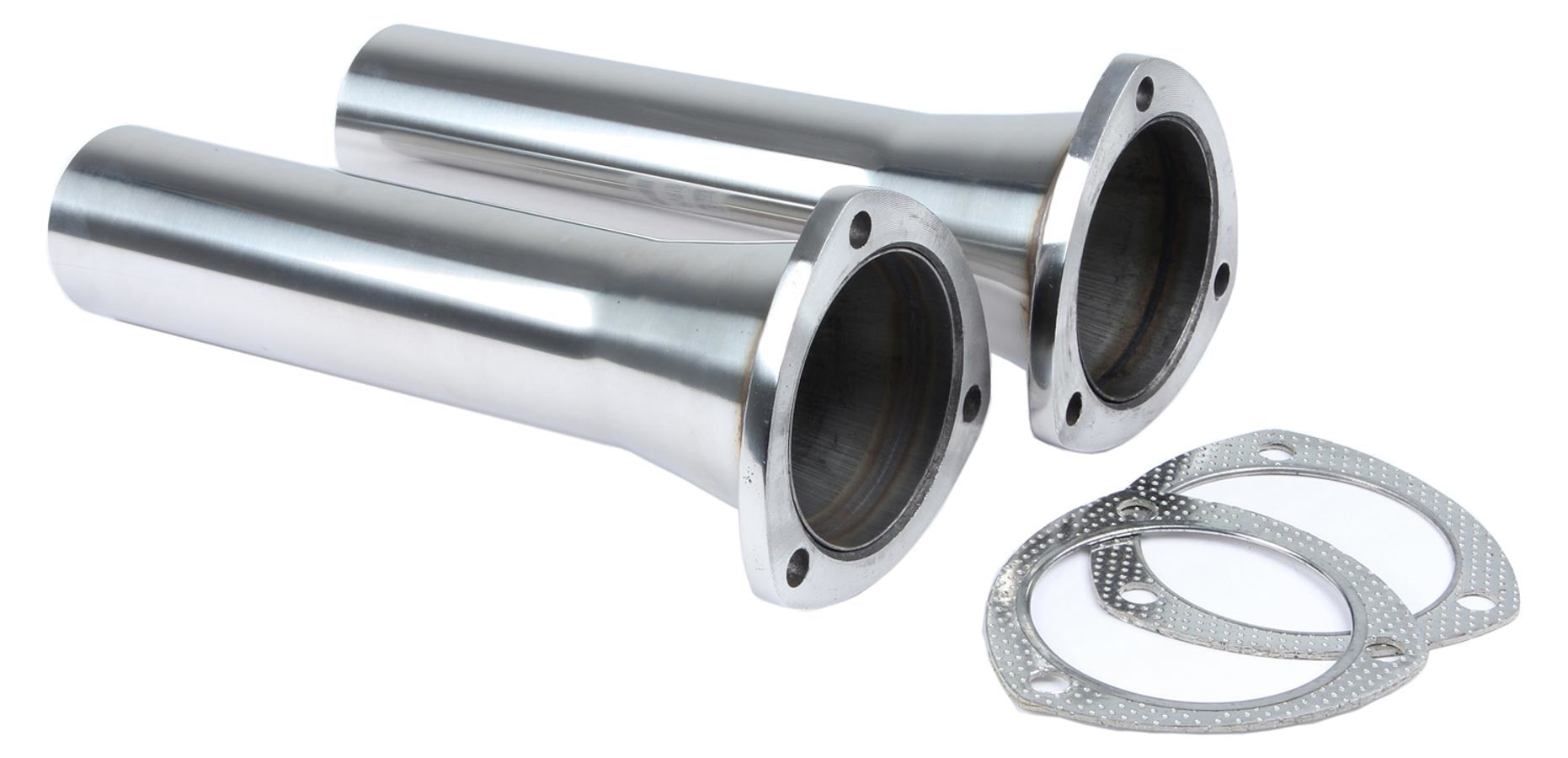 Pypes Performance Exhaust PVR19S Stainless Collector Reducers, 3.5-Inch Inlet to 2.5-Inch Outlet, 3-Bolt Flange, Pair