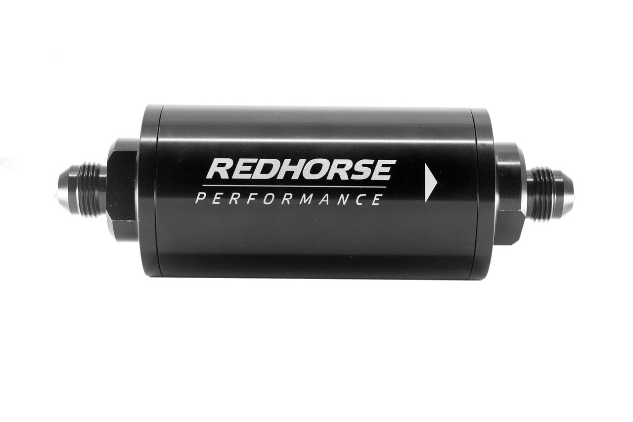 Redhorse Performance 6in Cylindrical In-line Fuel Filter 12AN Black 4651-12-2 product image