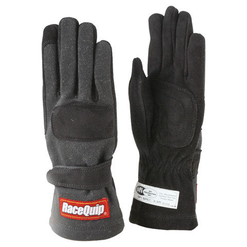 Racequip 355003RQP Gloves Double Layer Medium Black SFI